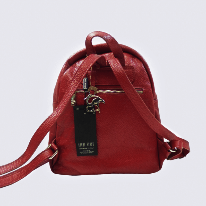 Sac à dos Charlotte, chic et pratique Femme en Cuir Rouge Rubis