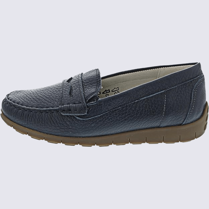 Mocassins Waldlaufer, mocassins tendances et confortables femme en cuir marine
