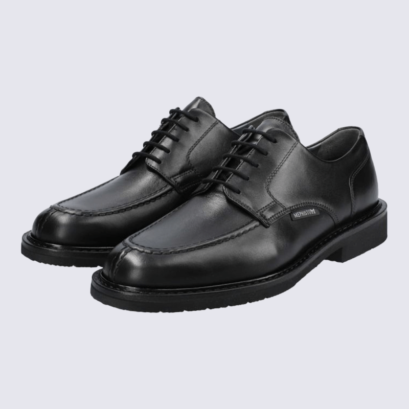 Chaussures Mephisto, Chaussures style city homme en cuir pleine fleur noir