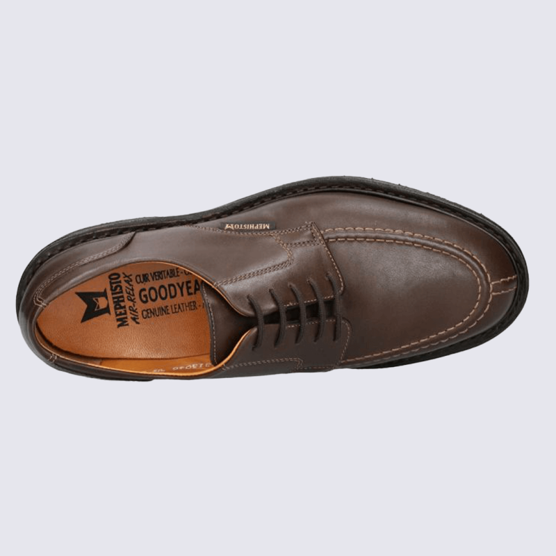 Chaussures Mephisto, Chaussures style city homme en cuir pleine fleur marron