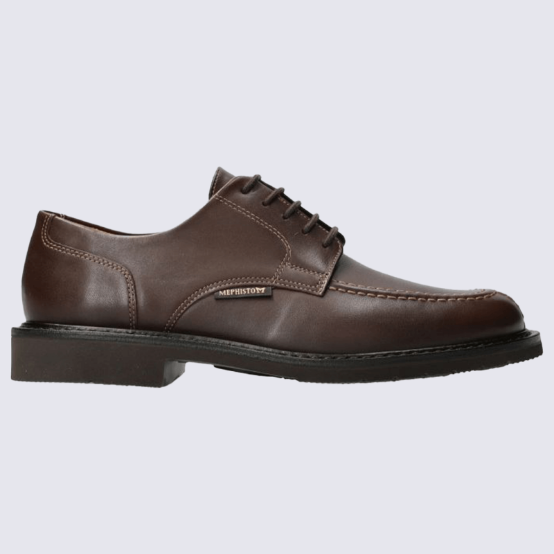 Chaussures Mephisto, Chaussures style city homme en cuir pleine fleur marron
