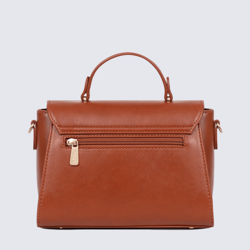 Sac porté main Hexagona, Sac porté main Élégant et fonctionnel femme caramel