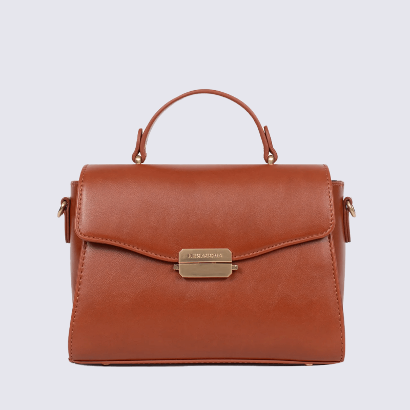 Sac porté main Hexagona, Sac porté main Élégant et fonctionnel femme caramel