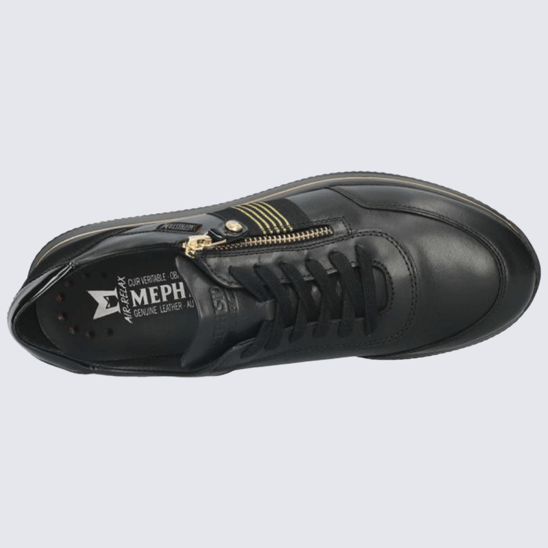 Baskets Mephisto, baskets tendances femme en cuir noir