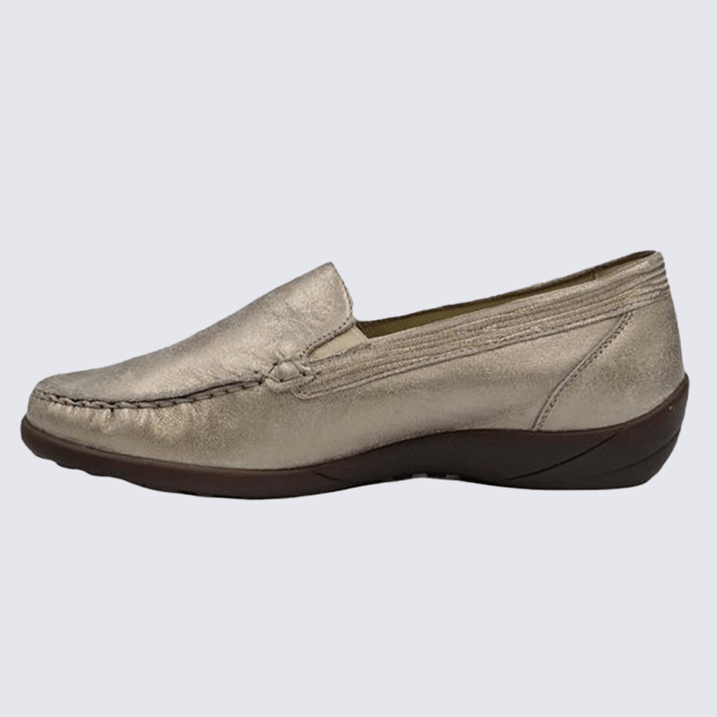 Mocassins Waldlaufer, mocassins modernes et confortables pour femme en cuir pierre/corde