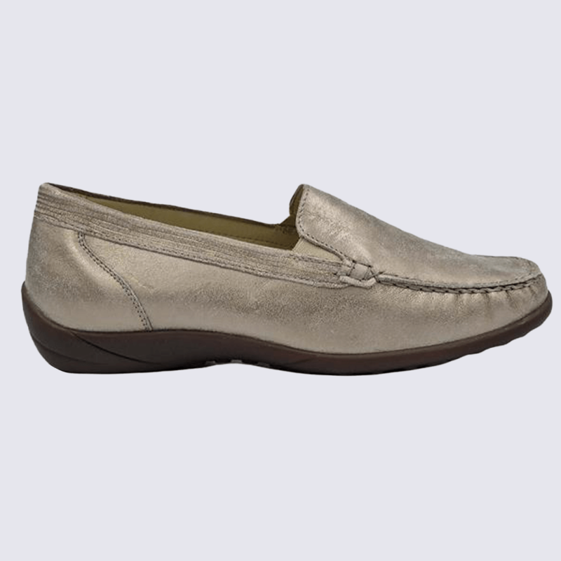 Mocassins Waldlaufer, mocassins modernes et confortables pour femme en cuir pierre/corde