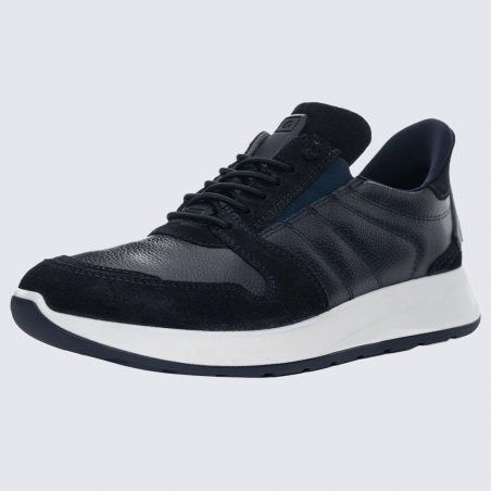 Baskets Ara, Baskets sport confort homme en cuir bleu Baskets Ara, Baskets sport confort homme en cuir bleu