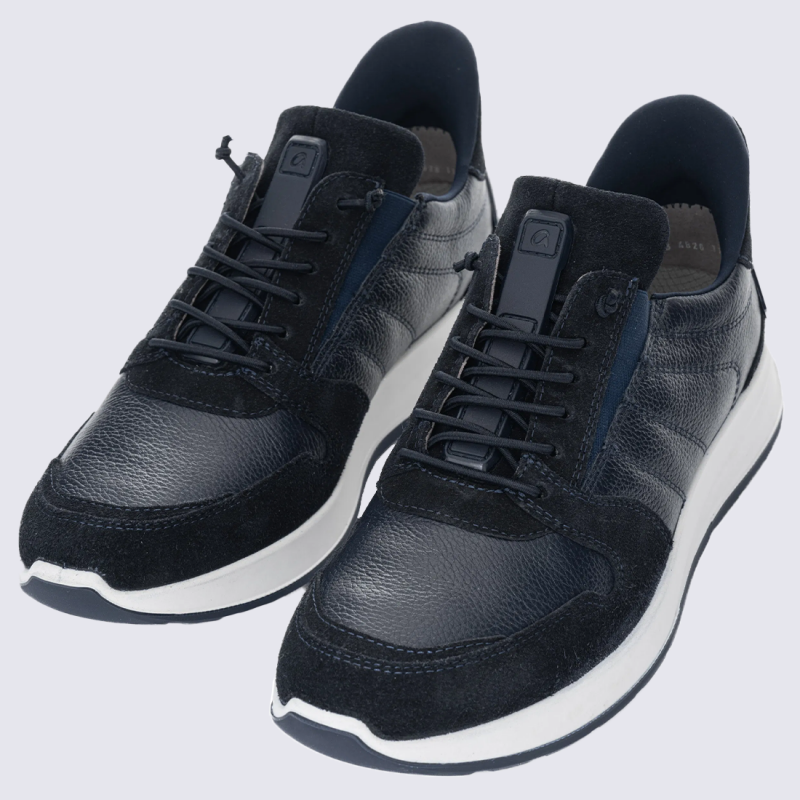 Baskets Ara, Baskets sport confort homme en cuir bleu