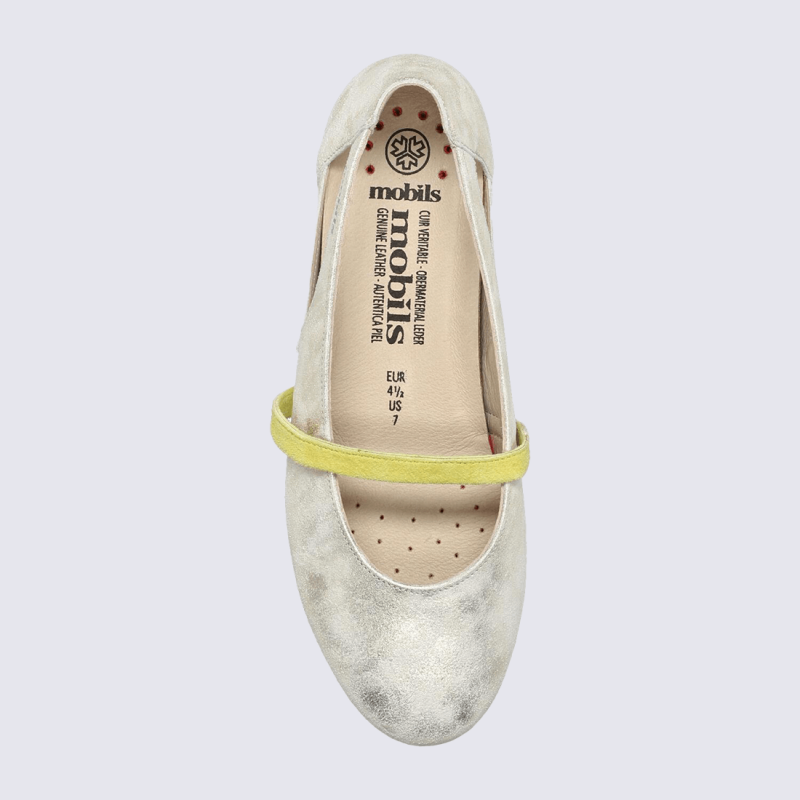 Ballerines Mobils Mephisto, Ballerines bride décorative femme en cuir sable