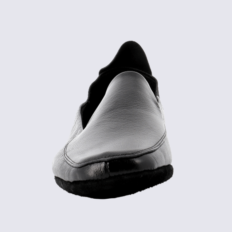 Pantoufles Erel, Pantoufles confort classique homme en cuir noir