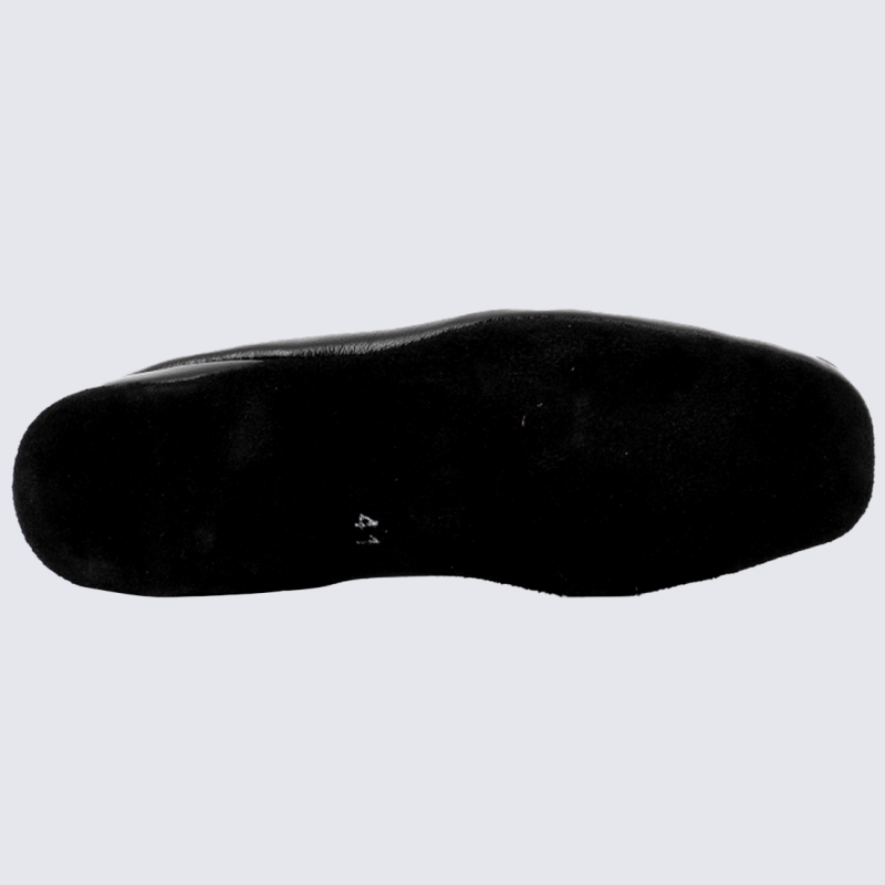 Pantoufles Erel, Pantoufles confort classique homme en cuir noir