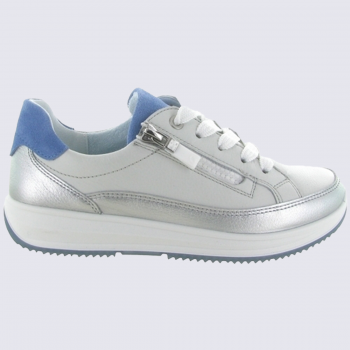 Sneakers Ara, Sneakers élégante et confortable pour femme en cuir gris