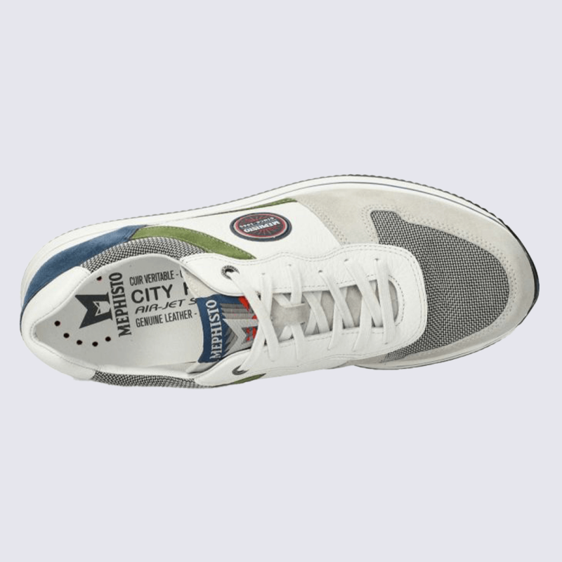 Baskets Mephisto, Baskets Garry Air homme en cuir velours et textile gris