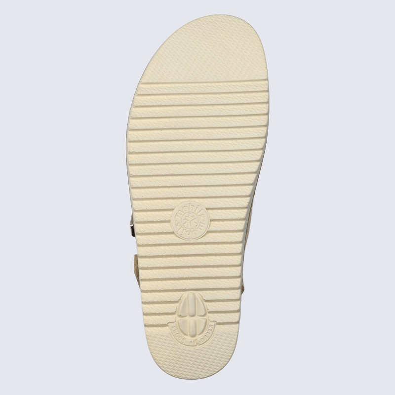 Sandales Mobils, sandales à talons et velcro femme en cuir sable