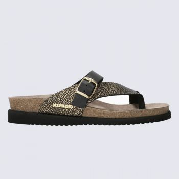 Sandales entre-doigts Mephisto, Sandales entre-doigts HELEN MIX femme en cuir noir et doré