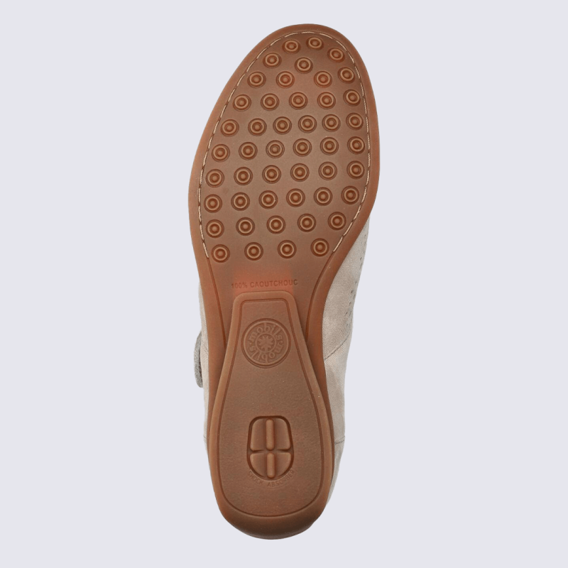 ballerines Mobils, ballerines confort fabienne femme en cuir taupe clair