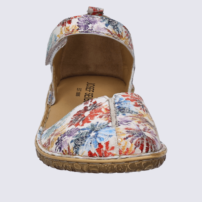 Sandales Josef Seibel, sandales à bouts fermés motif floral femme en cuir multicolore