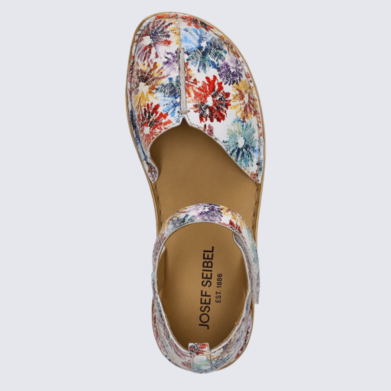 Sandales Josef Seibel, sandales à bouts fermés motif floral femme en cuir multicolore