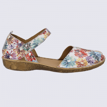 Sandales Josef Seibel, sandales à bouts fermés motif floral femme en cuir multicolore