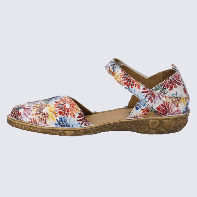 Sandales Josef Seibel, sandales à bouts fermés motif floral femme en cuir multicolore