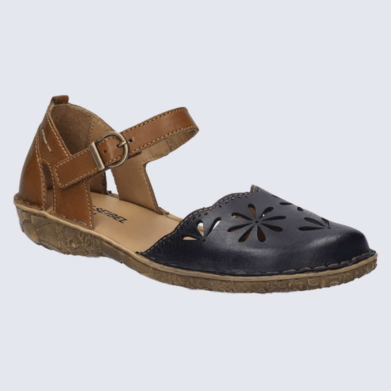 Sandales Rosalie Josef Seibel, Sandales élégantes cuir perforé femme noir