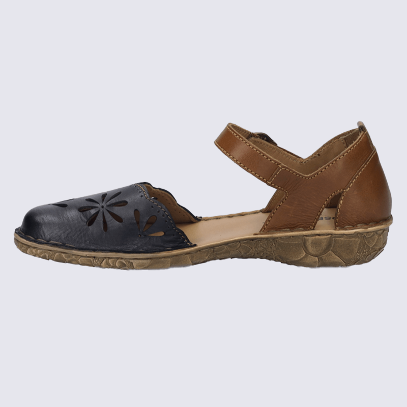 Sandales Rosalie Josef Seibel, Sandales élégantes cuir perforé femme noir