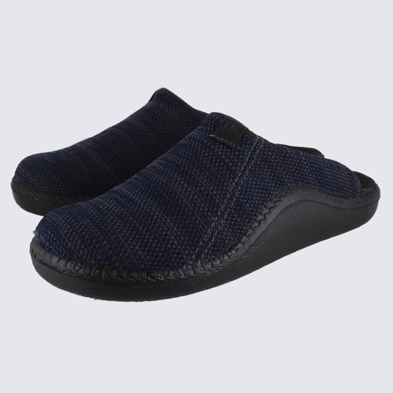 Mules Josef Seibel, Mules tricot  homme en textile bleu marine