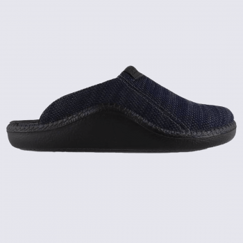 Mules Josef Seibel, Mules tricot  homme en textile bleu marine