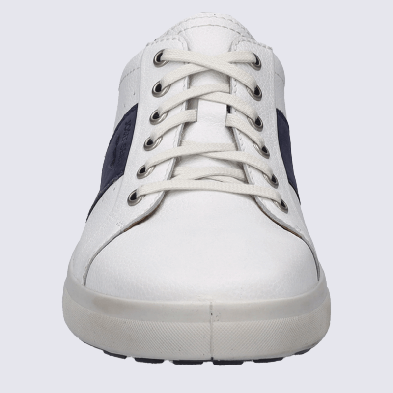 Baskets Josef Seibel, Baskets moderne cuir nubuck homme en blanc et bleu marine