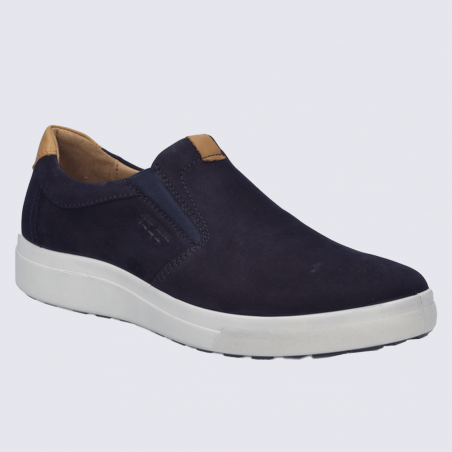 Baskets Josef Seibel, Baskets de ville a enfiler homme en cuir nubuck océan