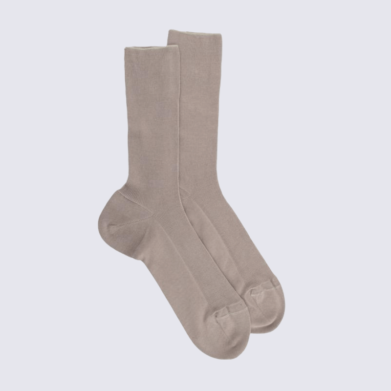 Chaussettes Doré Doré, chaussettes femme en coton tourterelle