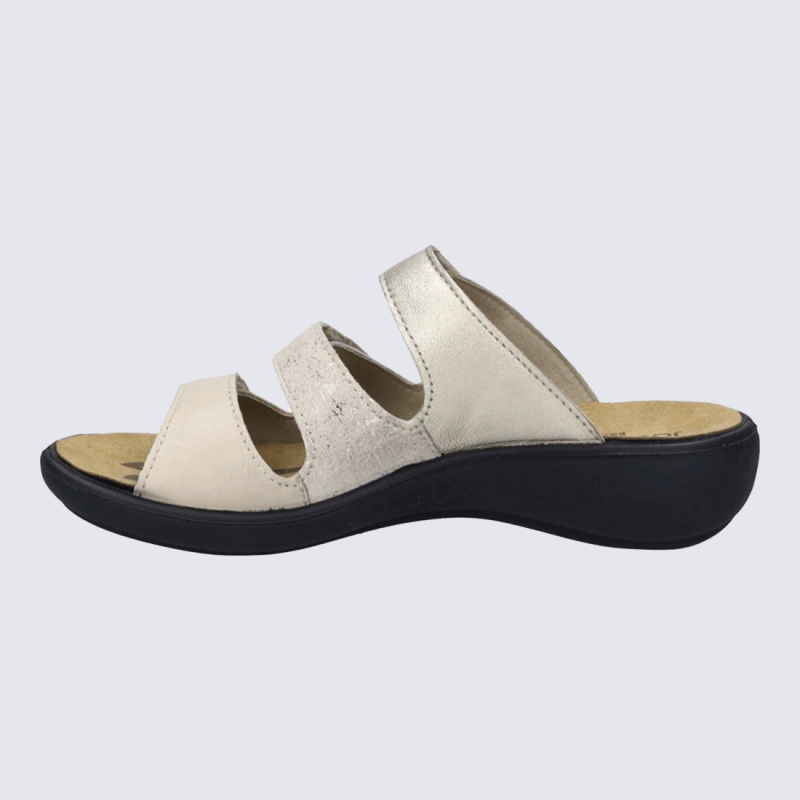 Sandales Josef Seibel,  Sandales chic et confort femme à semelle PU antidérapante cuir lisse crème