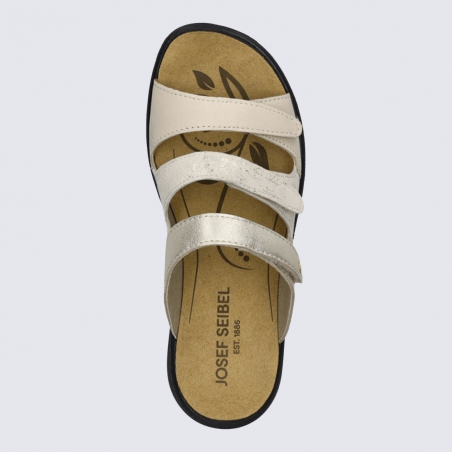 Sandales Josef Seibel,  Sandales chic et confort femme à semelle PU antidérapante cuir lisse crème