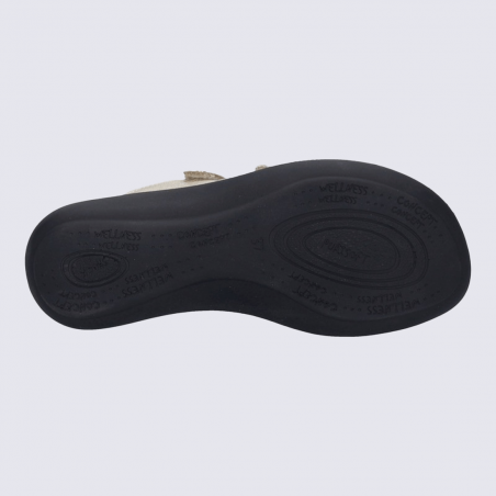 Sandales Josef Seibel,  Sandales chic et confort femme à semelle PU antidérapante cuir lisse crème