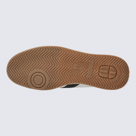 Baskets Mephisto, Baskets moderne homme en cuir pleine fleur gris et blanc