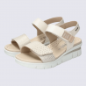 Sandales Mephisto, Sandales agréable femme en cuir sable clair Sandales Mephisto, Sandales agréable femme en cuir sable clair