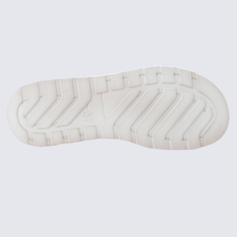 Mules Rohde, mules à bride velcro et bijou fantaisie femme blanc cassé