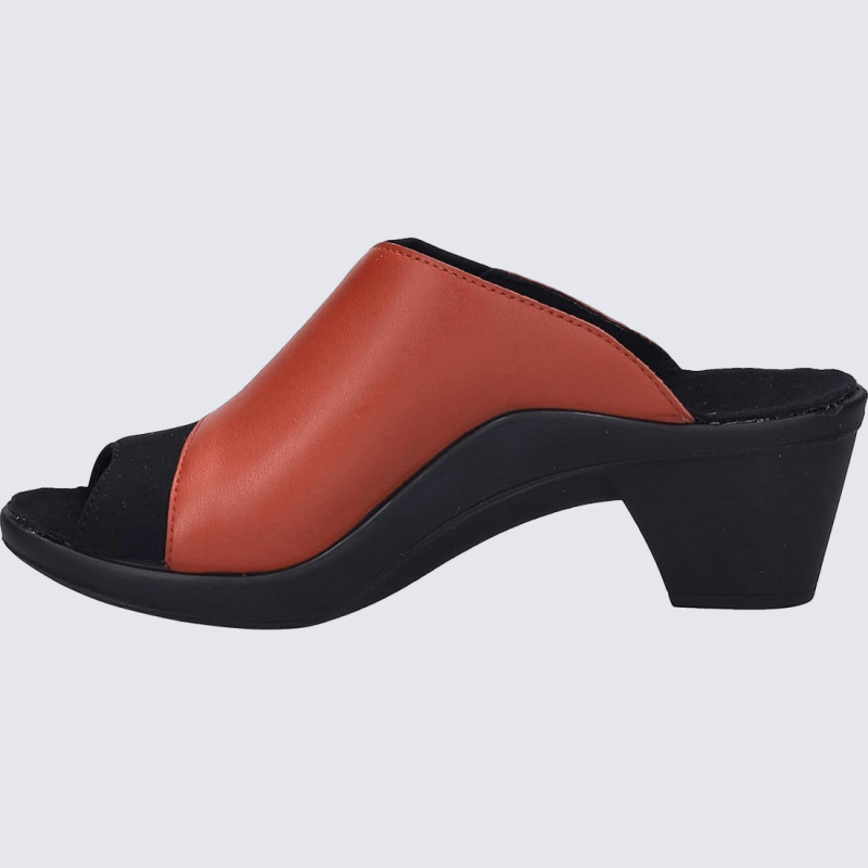 Mules Josef Seibel, Mules avec soutien plantaire chic pour femme cuir rouge