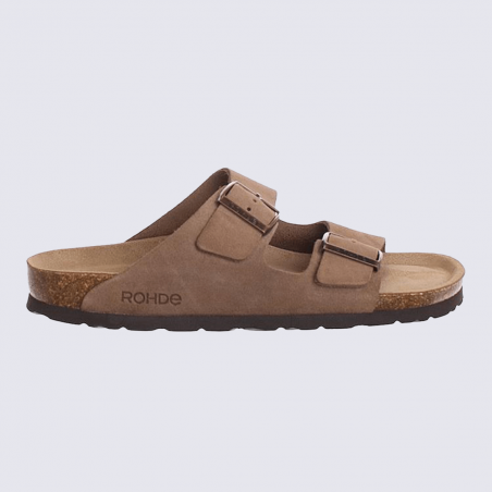 Mules Rohde, Mules double bride réglable et semelle anatomique homme camel suède Mules Rohde, Mules double bride réglable et semelle anatomique homme camel suède