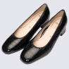 Escarpins ARA, Escarpins vernis noirs effet croco femme à talon carré confortable en cuir brillant Escarpins ARA, Escarpins vernis noirs effet croco femme à talon carré confortable en cuir brillant