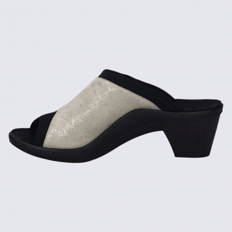 Mules Josef Seibel, Mules ouvertes à talon décroché femme cuir beige Mules Josef Seibel, Mules ouvertes à talon décroché femme cuir beige