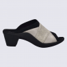Mules Josef Seibel, Mules ouvertes à talon décroché femme cuir beige Mules Josef Seibel, Mules ouvertes à talon décroché femme cuir beige