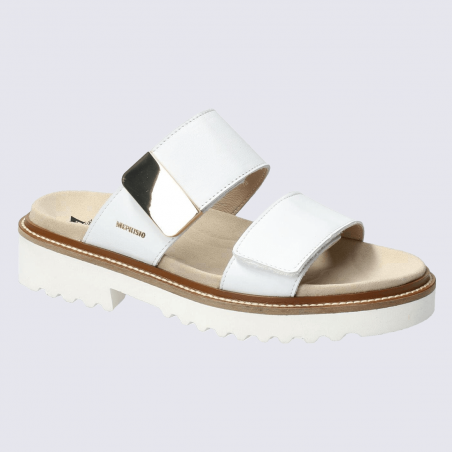 Mule Mephisto, Mule élégante et confort souple pour femme en cuir blanc Mule Mephisto, Mule élégante et confort souple pour femme en cuir blanc