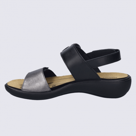 Sandales Josef Seibel, Sandales bride boucle femme en cuir lisse basalt Sandales Josef Seibel, Sandales bride boucle femme en cuir lisse basalt