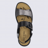 Sandales Josef Seibel, Sandales bride boucle femme en cuir lisse basalt Sandales Josef Seibel, Sandales bride boucle femme en cuir lisse basalt
