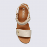 Sandales Mephisto, sandales à talons effet craquelé femme en cuir beige Sandales Mephisto, sandales à talons effet craquelé femme en cuir beige