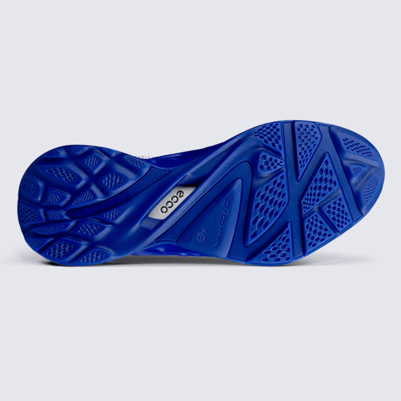 Baskets ECCO,  Baskets performance sportive homme en maille blanche et semelle bleue