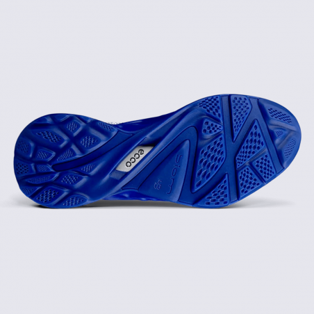 Baskets ECCO, Baskets performance sportive homme en maille blanche et semelle bleue Baskets ECCO, Baskets performance sportive homme en maille blanche et semelle bleue