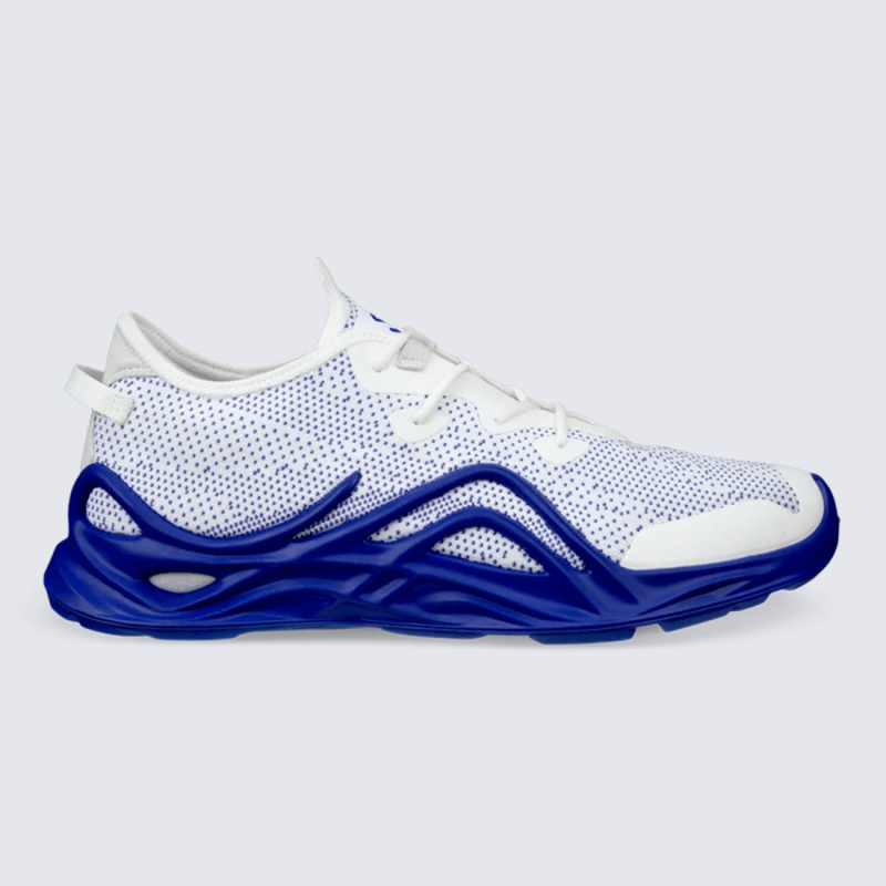 Baskets ECCO,  Baskets performance sportive homme en maille blanche et semelle bleue