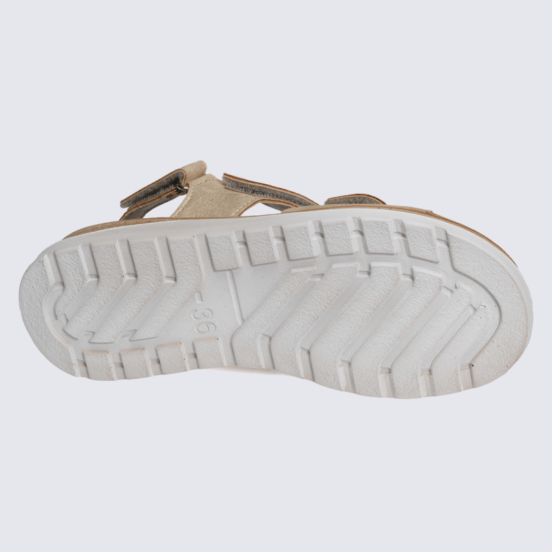 Sandales Rohde, Sandales à scratch confort femme en matières mixtes nature